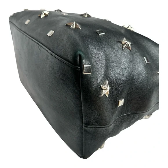 Jimmy Choo Black Leather Studded Handbag & Shoulder Bag, Tote Bag - Picture 13 of 16